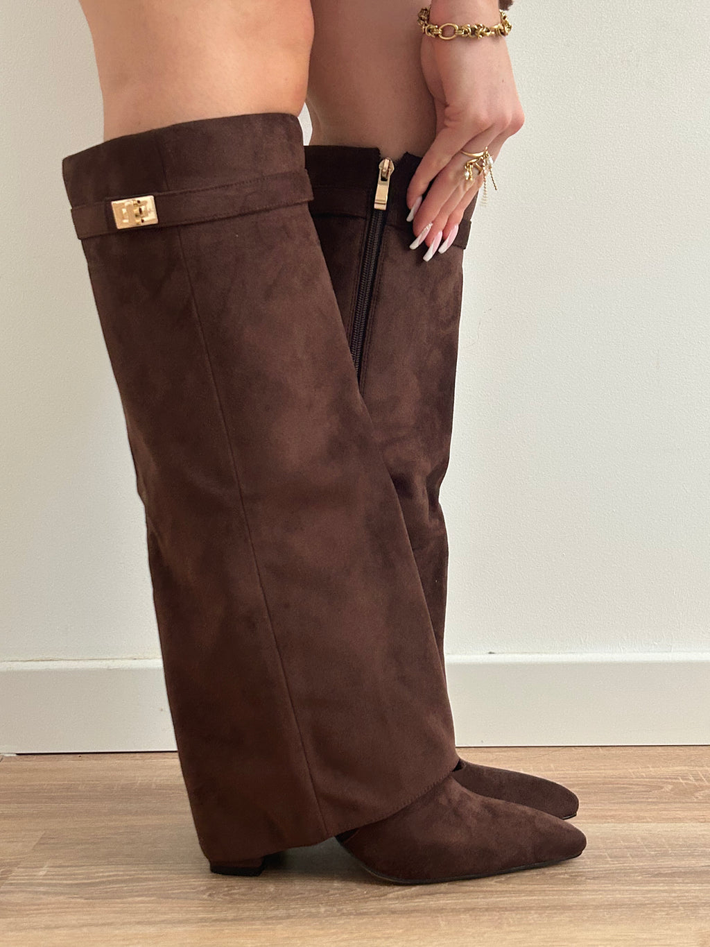 Bottes en daim marron